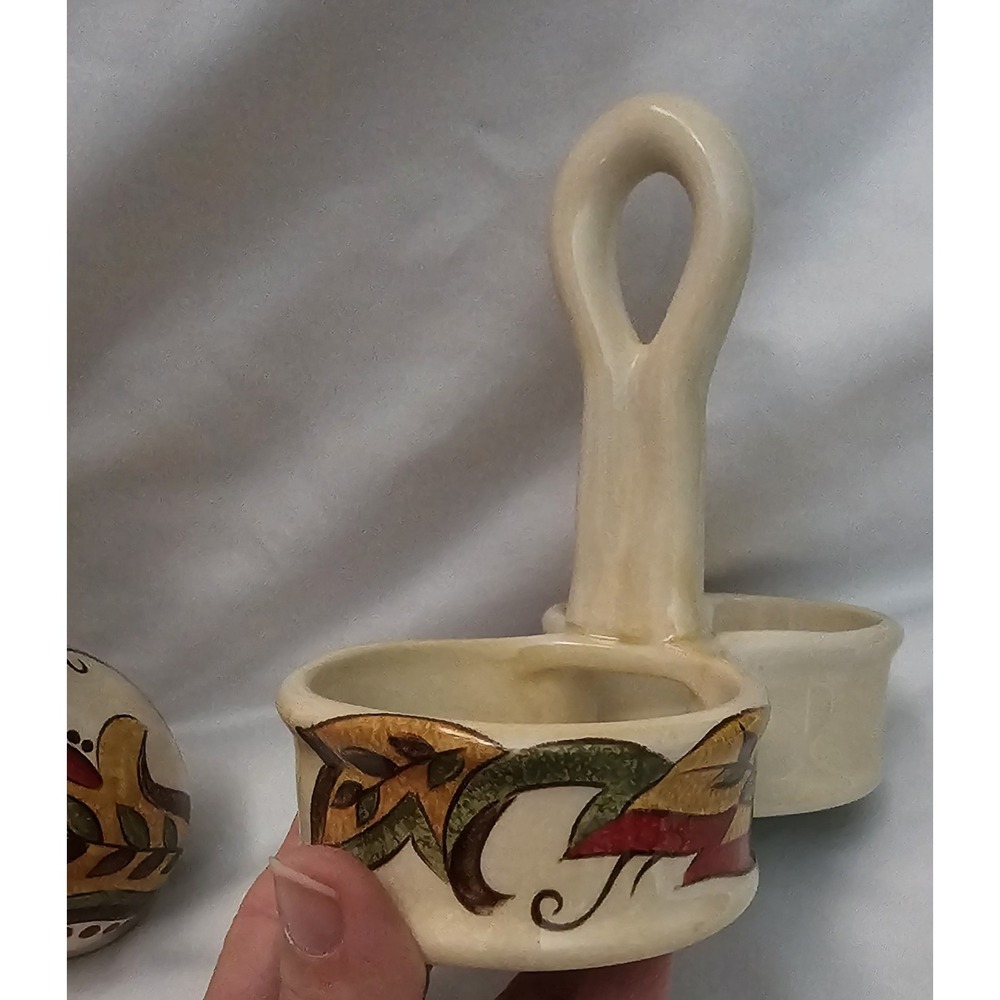 Pier 1 Imports Discontinued Salt & Pepper Shaker Set Carynthum Earthenware - Picture 13 of 15